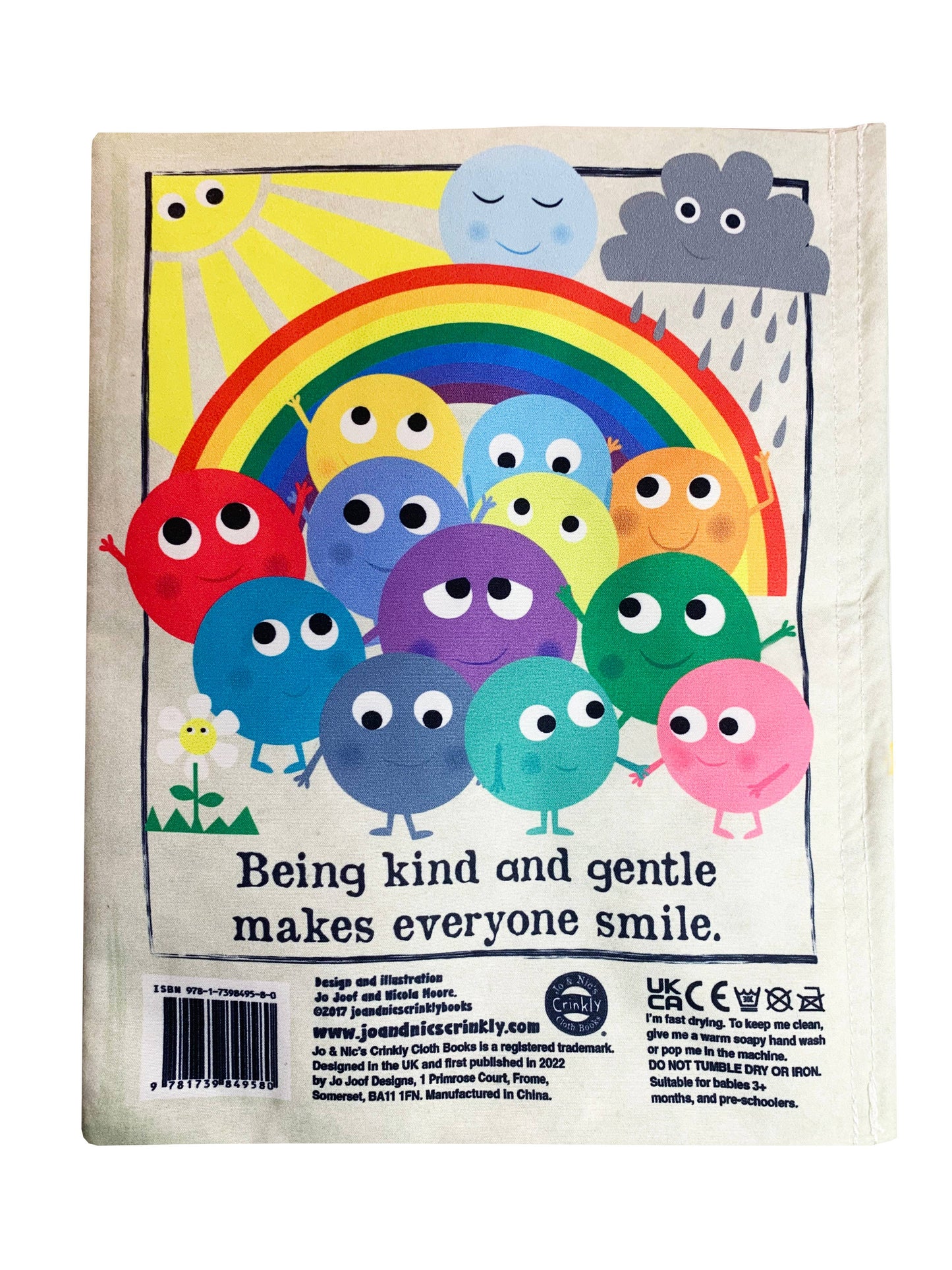 Jo & Nic's Crinkly Cloth Books - Nursery Times Crinkly Newspaper - Rainbow of Emotions