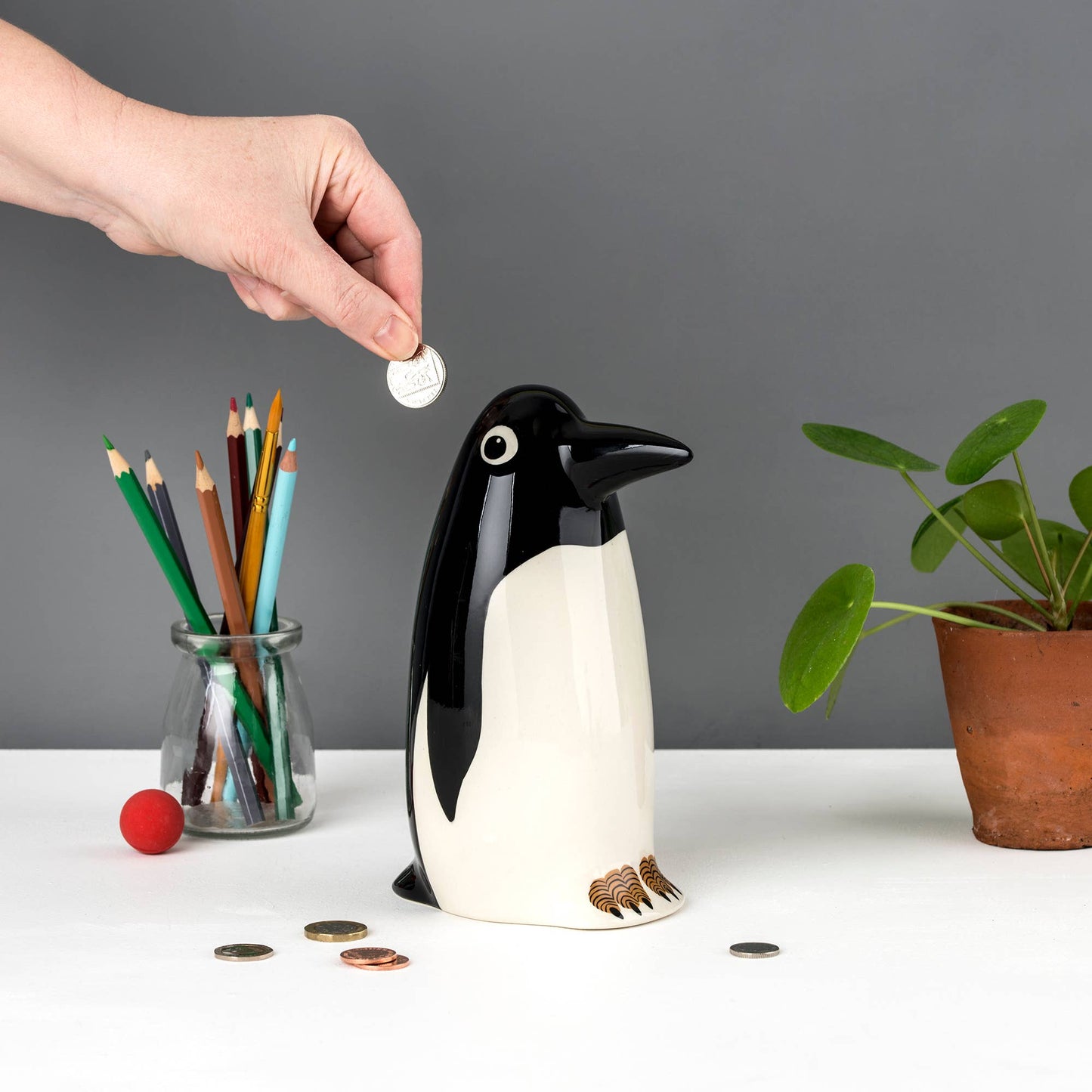 Hannah Turner Ltd - Handmade Ceramic Penguin Money Box