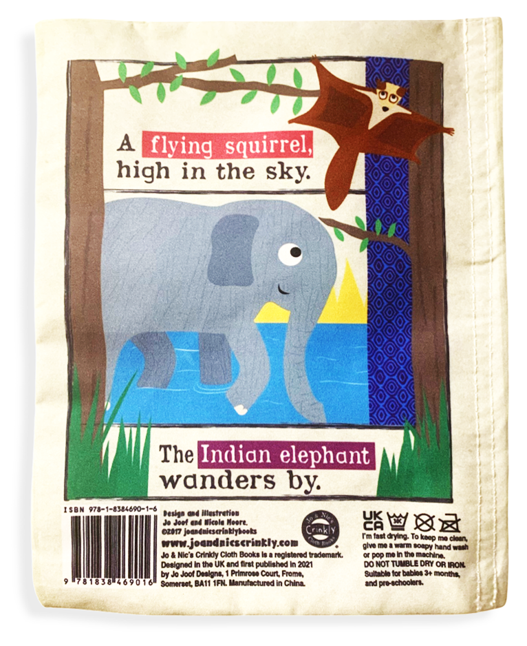 Jo & Nic's Crinkly Cloth Books - Nursery Times Crinkly Newspaper - Indian Animals