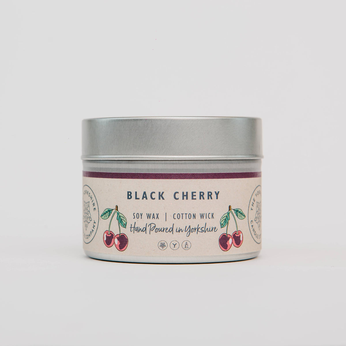 Black Cherry Small Tin | Scented Candle | Soy Wax