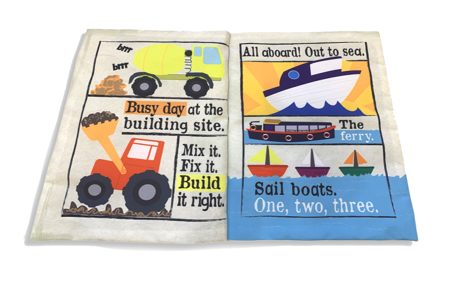Jo & Nic's Crinkly Cloth Books - Nursery Times Crinkly Newspaper - Busy Road
