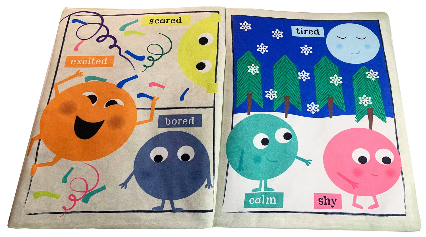 Jo & Nic's Crinkly Cloth Books - Nursery Times Crinkly Newspaper - Rainbow of Emotions