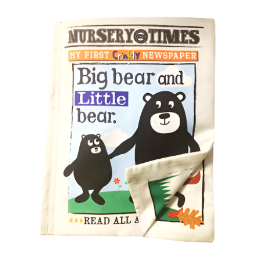 Jo & Nic's Crinkly Cloth Books - Nursery Times Crinkly Newspaper - Big Bear Little Bear