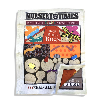 Jo & Nic's Crinkly Cloth Books - Nursery Times Crinkly Newspaper - Bugs