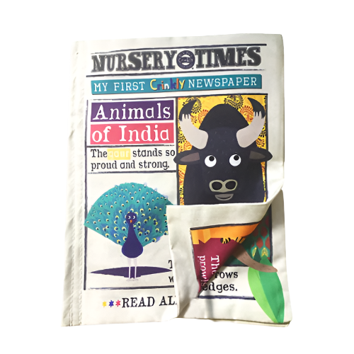 Jo & Nic's Crinkly Cloth Books - Nursery Times Crinkly Newspaper - Indian Animals