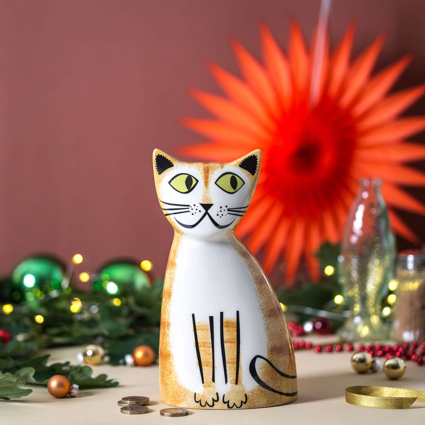 Hannah Turner Ltd - Handmade Ceramic Ginger Cat Money Box