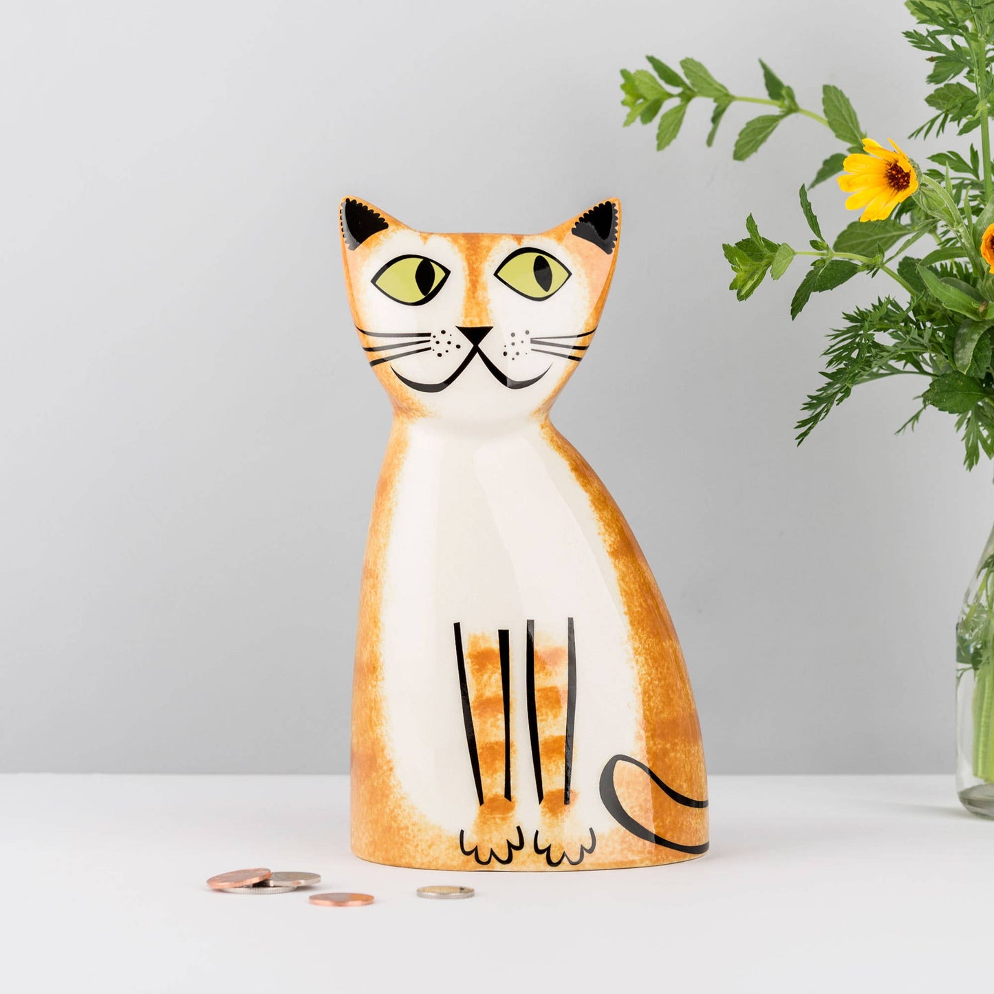 Hannah Turner Ltd - Handmade Ceramic Ginger Cat Money Box