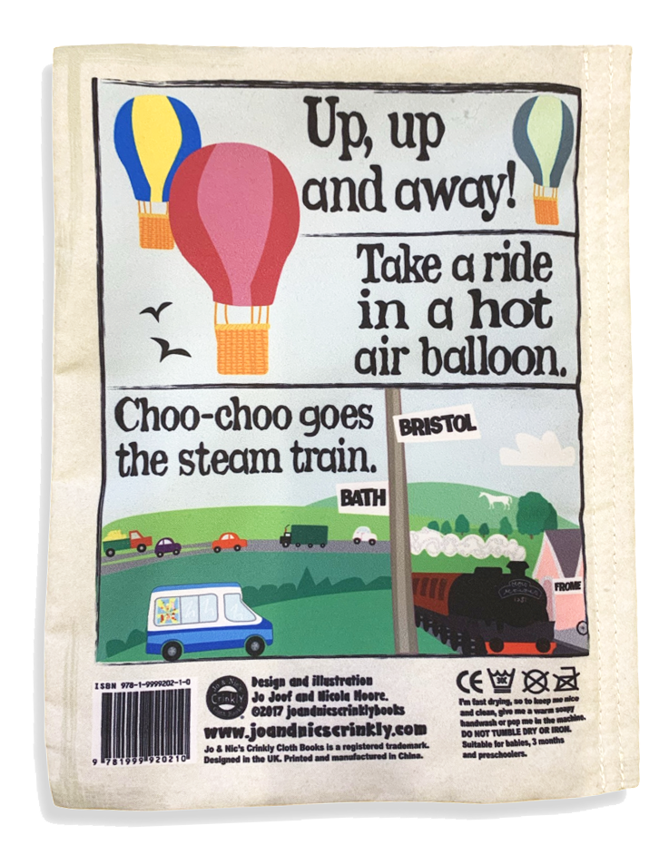 Jo & Nic's Crinkly Cloth Books - Nursery Times Crinkly Newspaper - Busy Road