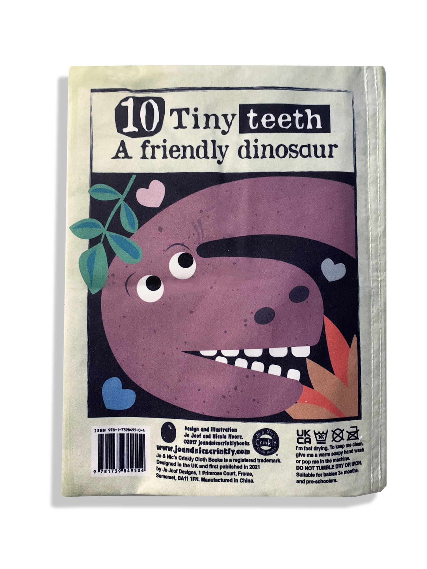 Jo & Nic's Crinkly Cloth Books - Nursery Times Crinkly Newspaper - Dinosaur Count