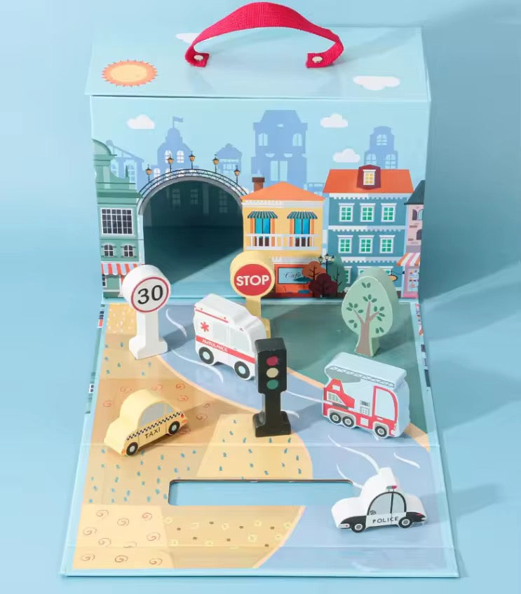 Wooden City Transport Playset