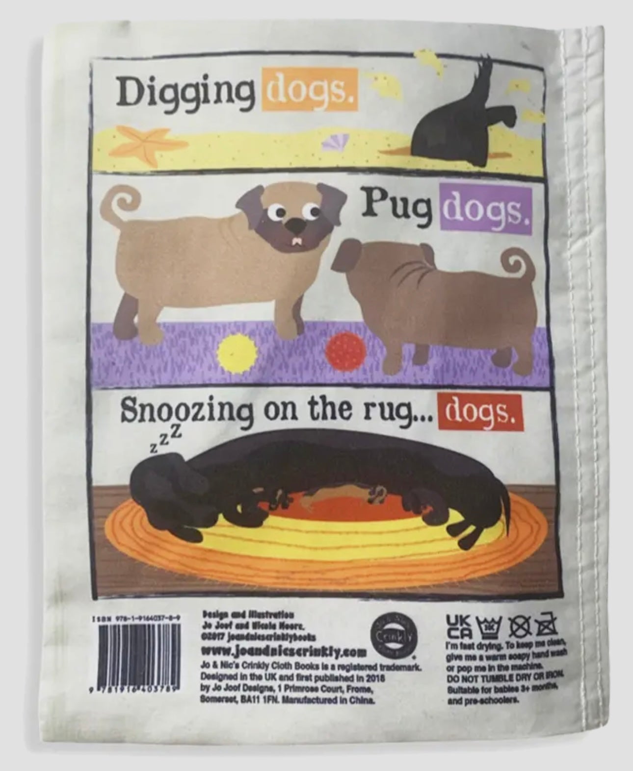 Jo & Nic's Crinkly Cloth Books - Nursery Times Crinkly Newspaper - Just Dogs