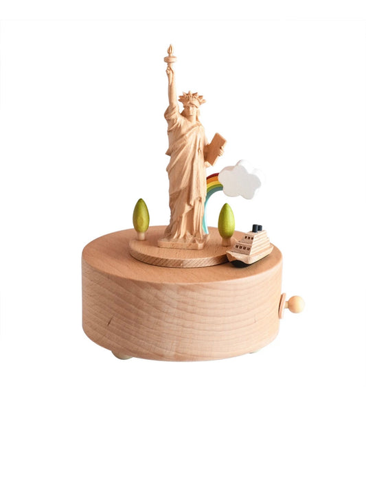 Wooden Music Box - Statue of Liberty