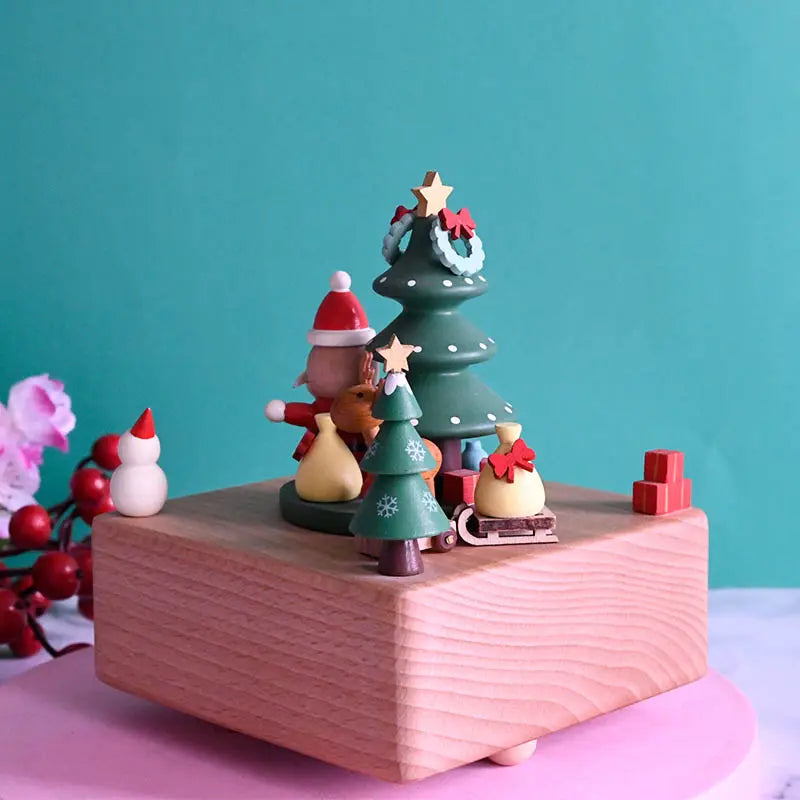 Wooden Music Box - Reindeer Delivery