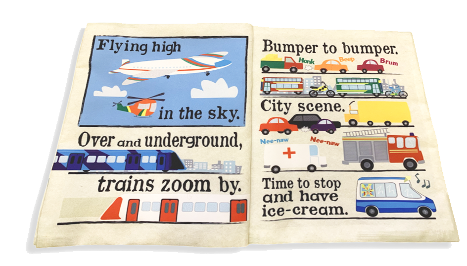 Jo & Nic's Crinkly Cloth Books - Nursery Times Crinkly Newspaper - Busy Road