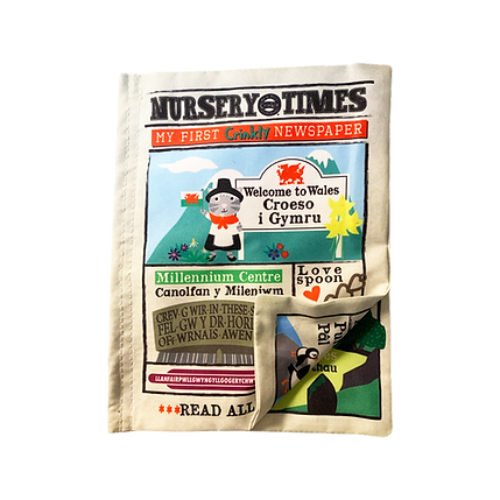 Jo & Nic's Crinkly Cloth Books - Nursery Times Crinkly Newspaper - Wales