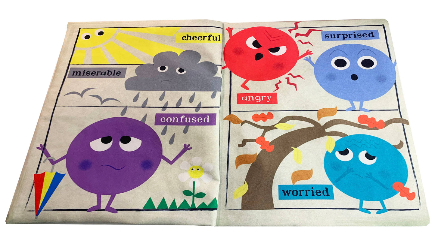 Jo & Nic's Crinkly Cloth Books - Nursery Times Crinkly Newspaper - Rainbow of Emotions