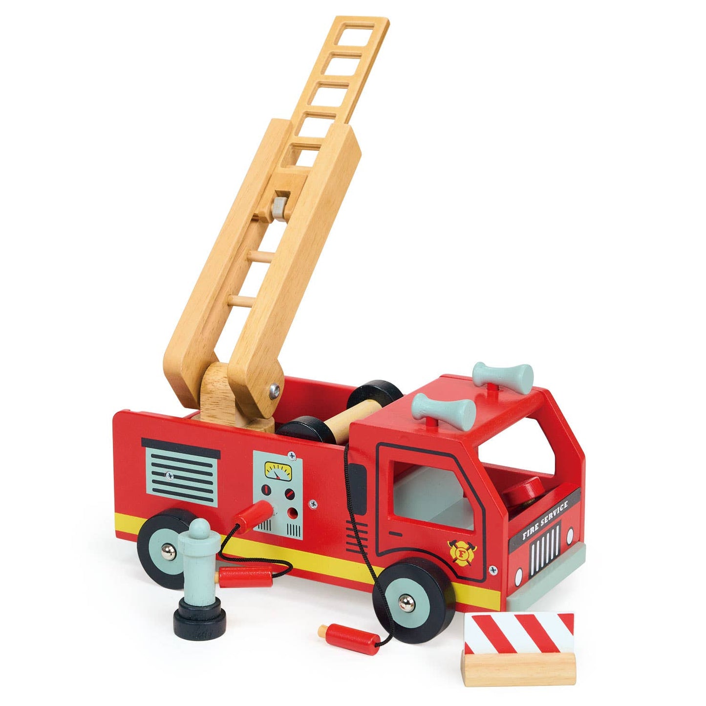 ThreadBear Design Ltd - Wooden Toy Red Fire Engine For Kids