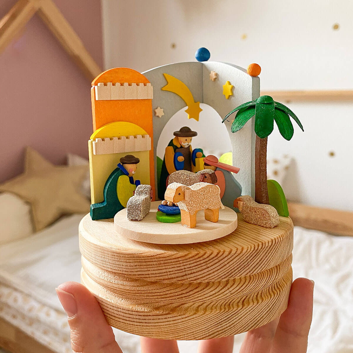 Miniature Handmade Music Box - Nativity