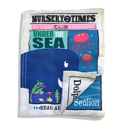 Jo & Nic's Crinkly Cloth Books - Nursery Times Crinkly Newspaper - Under the Sea