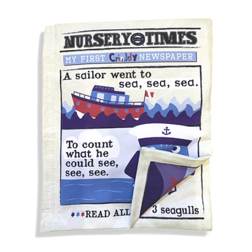 Jo & Nic's Crinkly Cloth Books - Nursery Times Crinkly Newspaper - Sailor Went to Sea