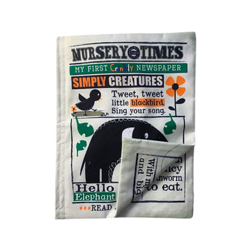 Jo & Nic's Crinkly Cloth Books - Nursery Times Crinkly Newspaper - Simply Creatures