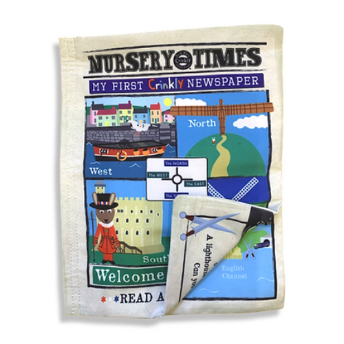 Jo & Nic's Crinkly Cloth Books - Nursery Times Crinkly Newspaper - England