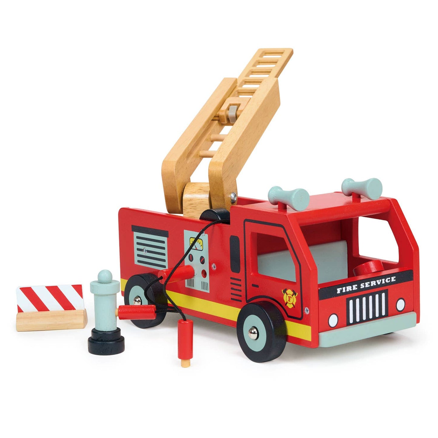 ThreadBear Design Ltd - Wooden Toy Red Fire Engine For Kids