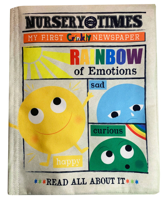 Jo & Nic's Crinkly Cloth Books - Nursery Times Crinkly Newspaper - Rainbow of Emotions