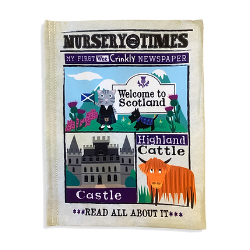 Jo & Nic's Crinkly Cloth Books - Nursery Times Crinkly Newspaper - Scotland