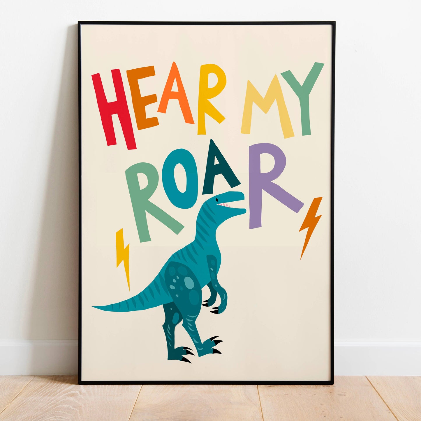 Abel and the Label - Dinosaur Roar Positive Quote Children's Art Print Unframed