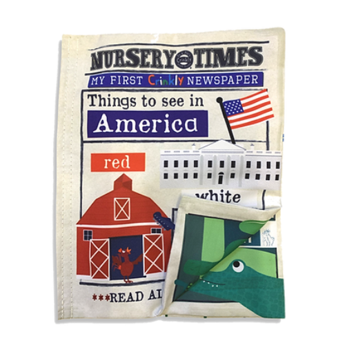 Jo & Nic's Crinkly Cloth Books - Nursery Times Crinkly Newspaper - USA