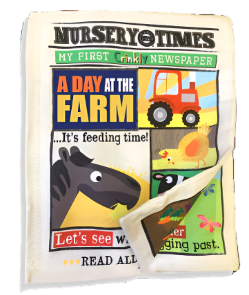 Jo & Nic's Crinkly Cloth Books - Nursery Times Crinkly Newspaper - Farm Animals