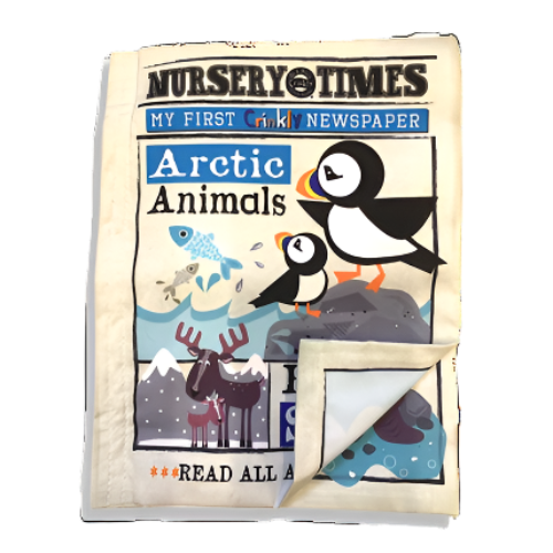 Jo & Nic's Crinkly Cloth Books - Nursery Times Crinkly Newspaper - Arctic Animals