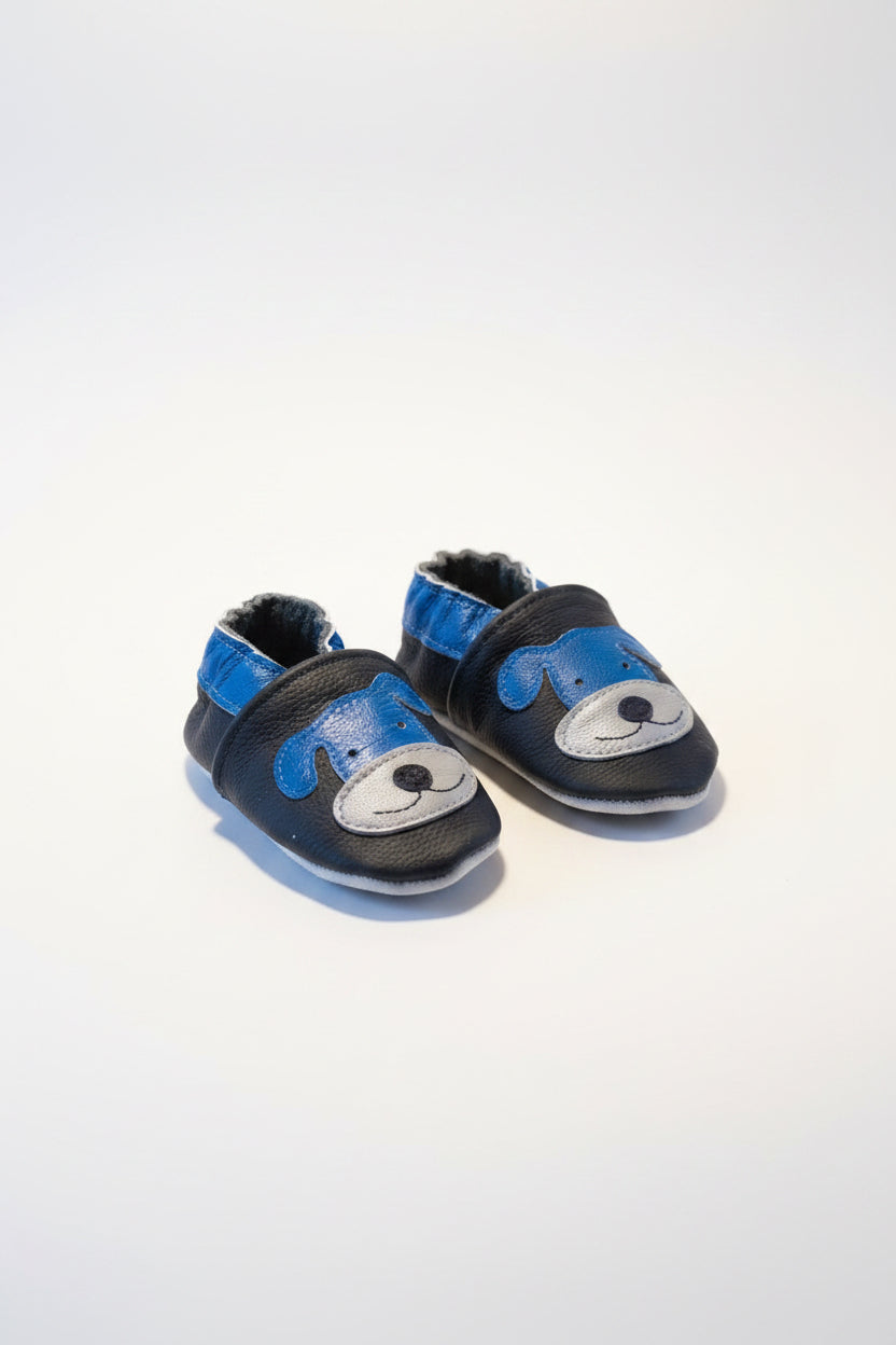 Soft Leather Baby Moccasins - Dog
