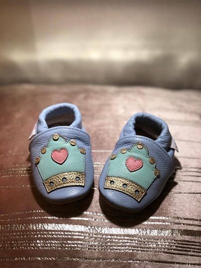 Soft Leather Baby Moccasins - Princess Heart