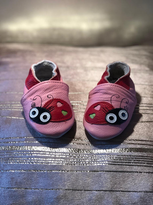 Soft Leather Baby Moccasins - Ladybird