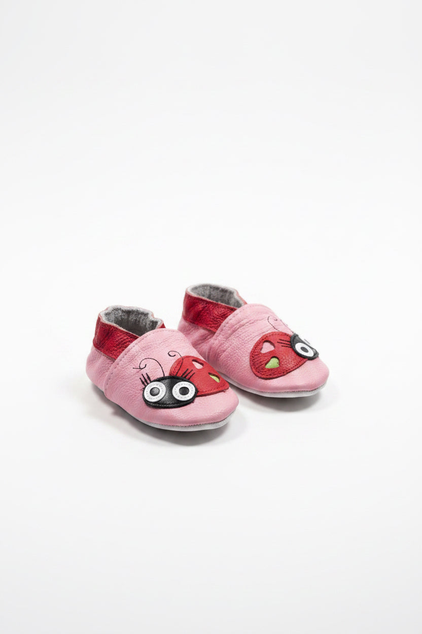 Soft Leather Baby Moccasins - Ladybird