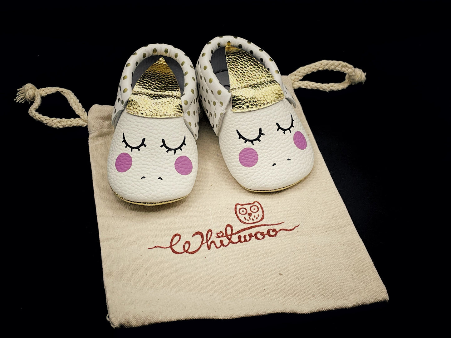Soft Leather Baby Moccasins - Unicorn Spots