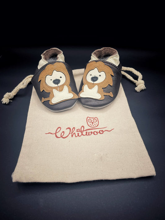 Soft Leather Baby Moccasins - Lions