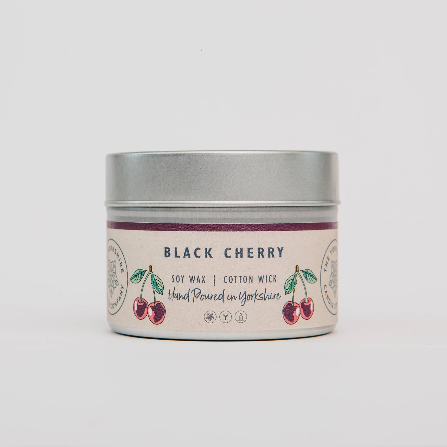 Black Cherry Small Tin | Scented Candle | Soy Wax