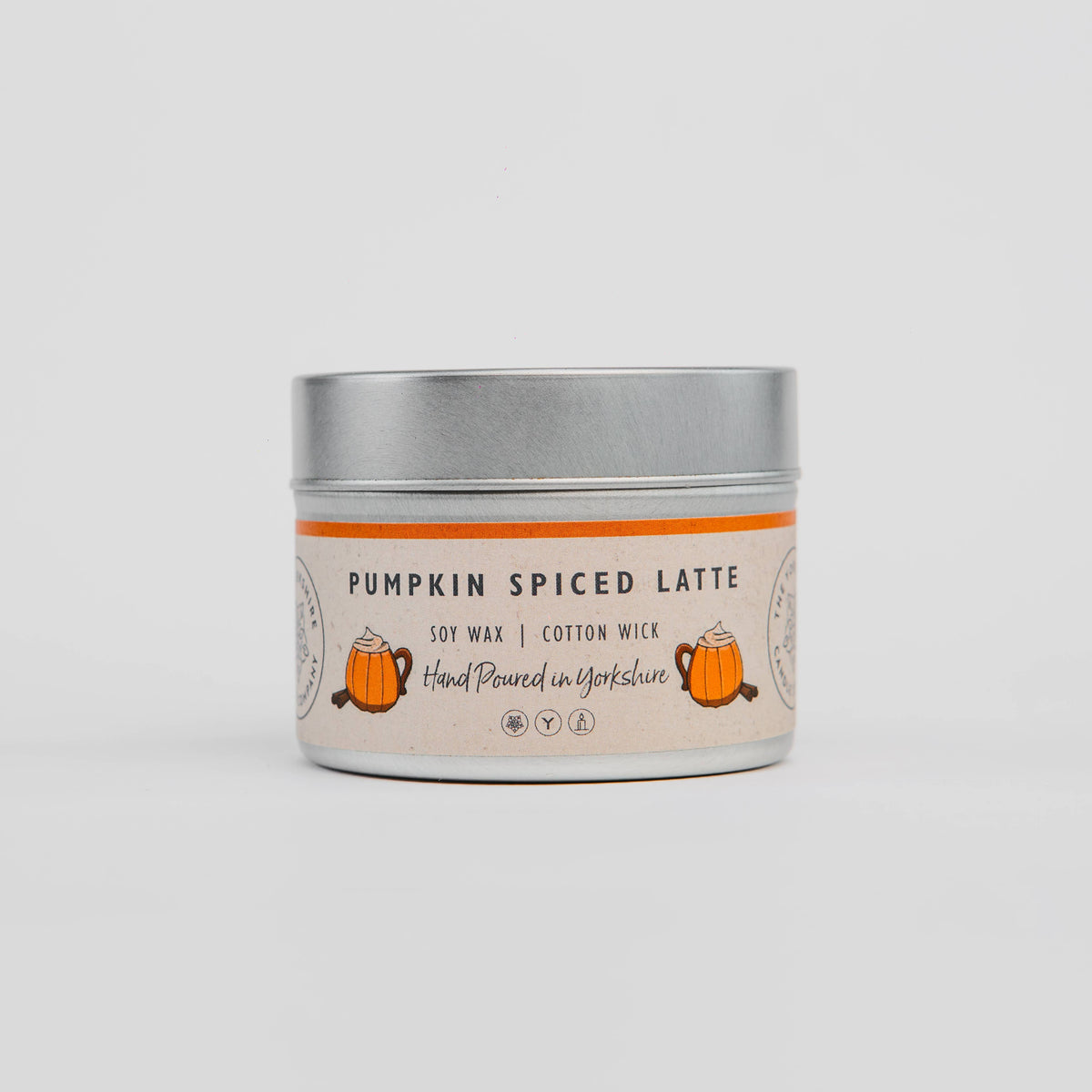 Pumpkin Spiced Latte Small Candle Tin  |  Scented Candle: Small Candle