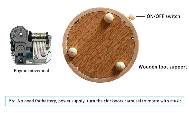 Wooden Music Box - Ballerinas